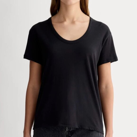 Everlane Air Scoop Neck Tee Black Small - Picture 1 of 3